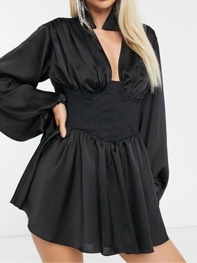 ASOS Cowl Back Satin Romper size 10 NWT